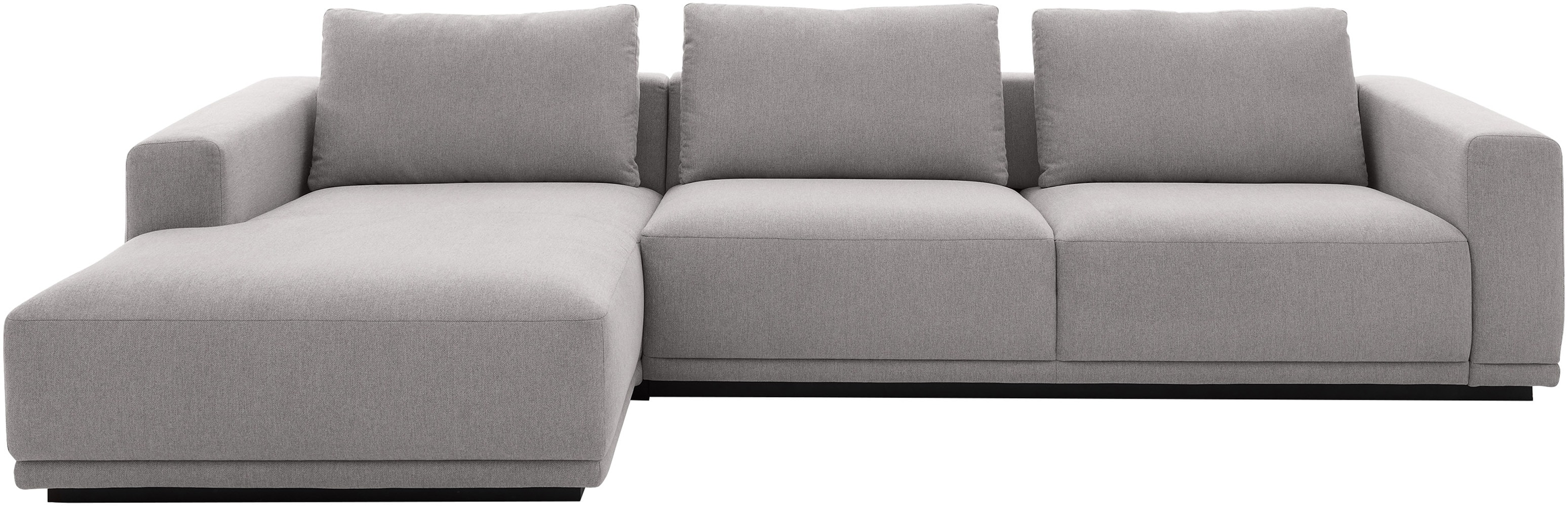 Ecksofa MUSTERRING, stone, B:316cm H:78cm T:166cm, 94% Polyester, 6% Nylon, Sofas, Ecksofa, Anreihsofa rechts & Longchair links, mit Armlehnen, inkl. Rückenkissen