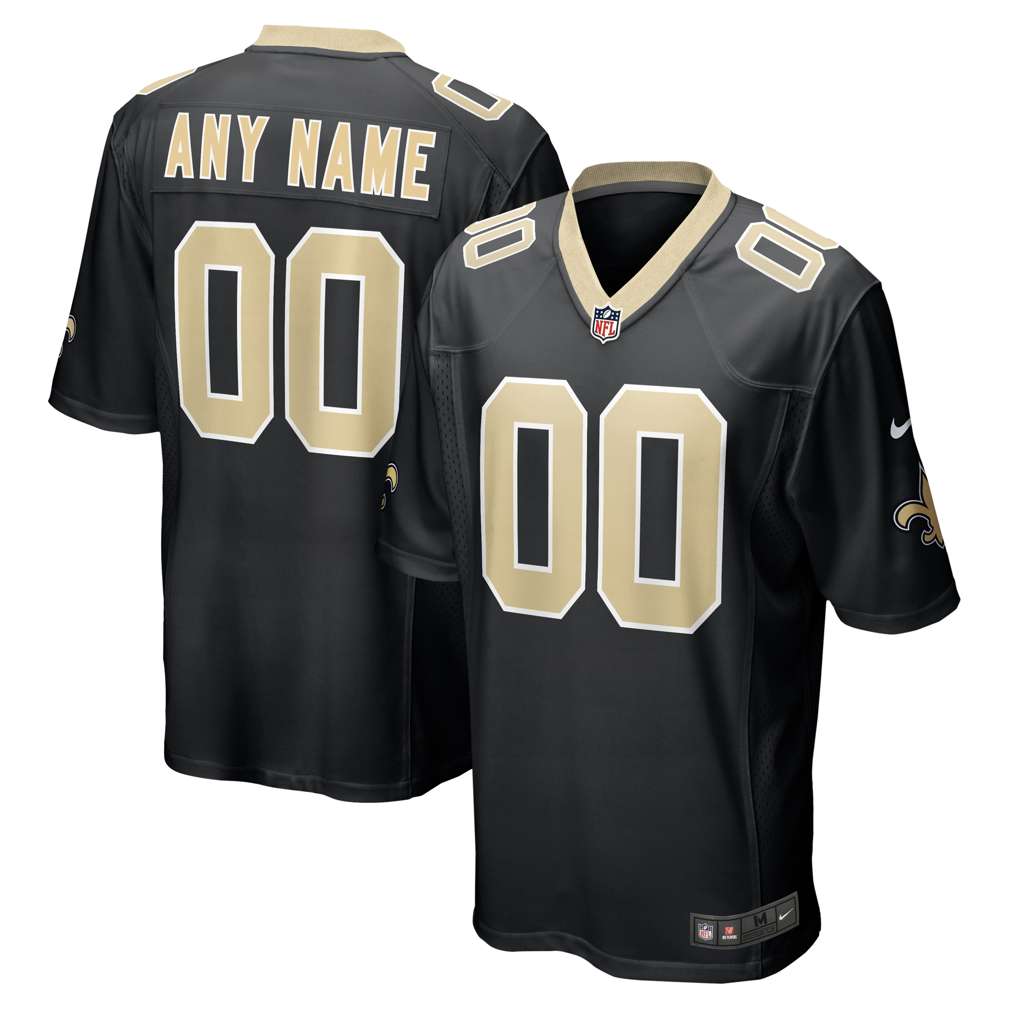 New Orleans Saints Nike Game Heimtrikot - Schwarz - Personalisiert - Herren Image