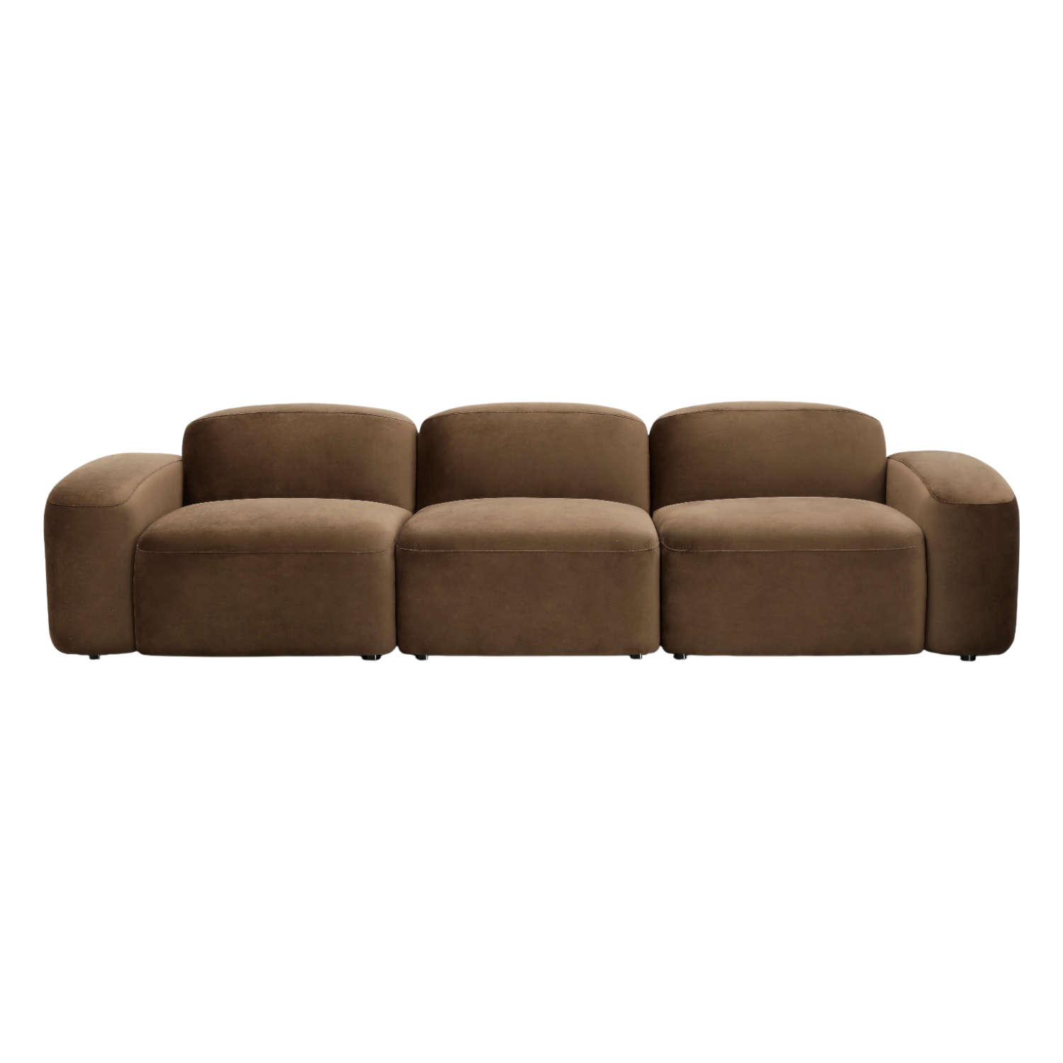 Brunello 3-Piece Sofa Brown Velvet