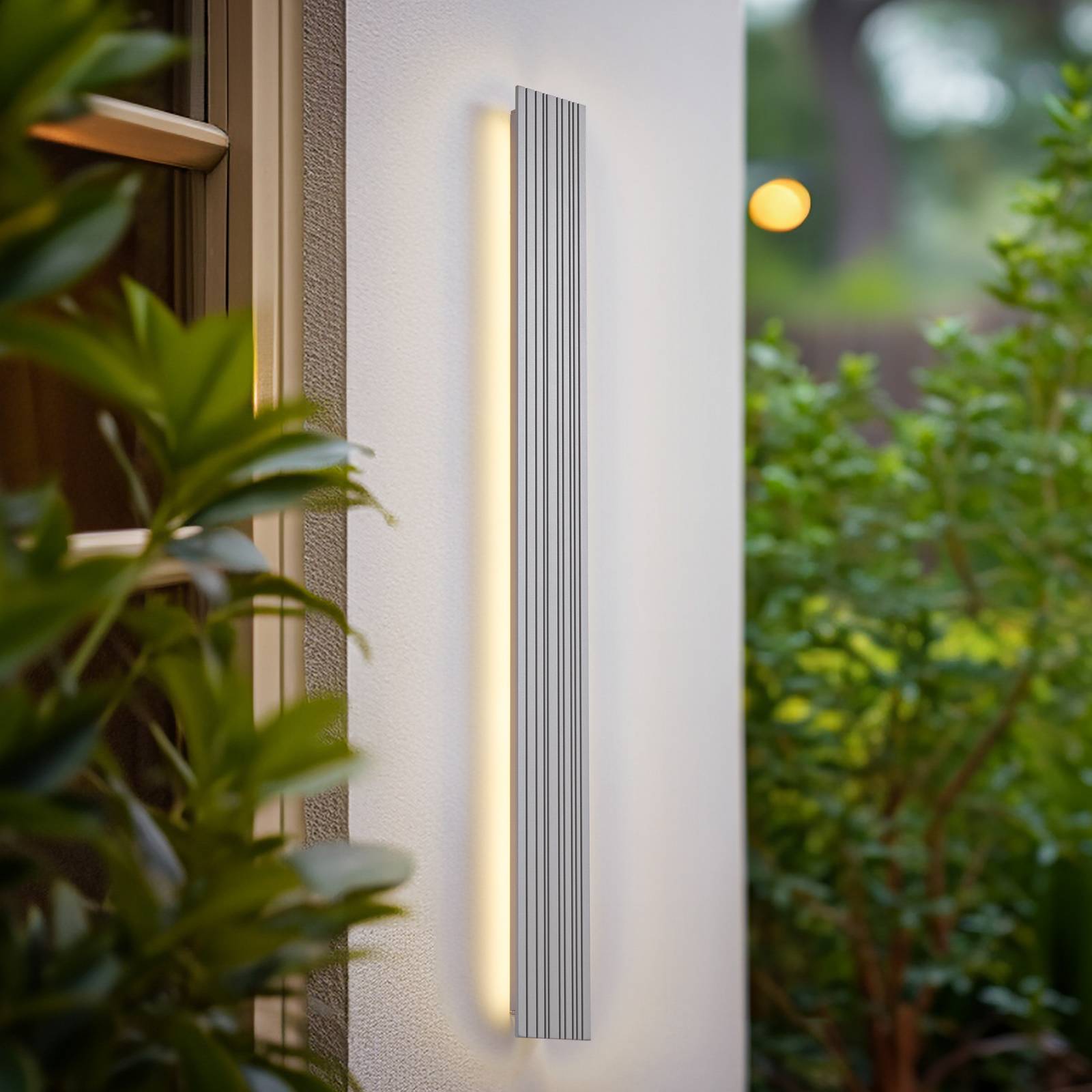LED Outdoor Wall Light Melira Lucande, Alu / grey / zinc, Aluminium, Modern, Outdoor Wall Light