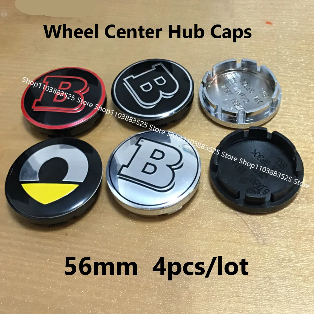 56 mm modifizierte Radnabenkappen für BRABUS smart # 1 # 3 W464 W210 G63 G65 W253 W211 W176 W463 GLS G350 GLK GLC W213 W204 W205 Image