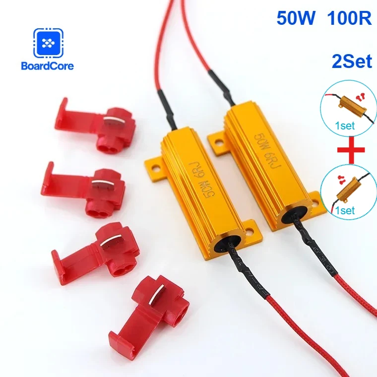 2Set 50W Wirewound Aluminium Widerstand Power Metall Shell Fall 100R High Power Widerstand Widerstände Elektronische Komponenten Image