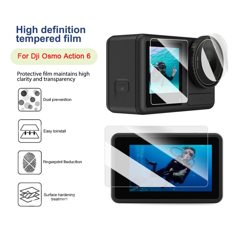 Gehärtete Glasfolie für Dji Osmo Action 6, HD-Displayschutzfolie, Objektivschutzfolie für DJI Action 6, Kamerazubehör Image