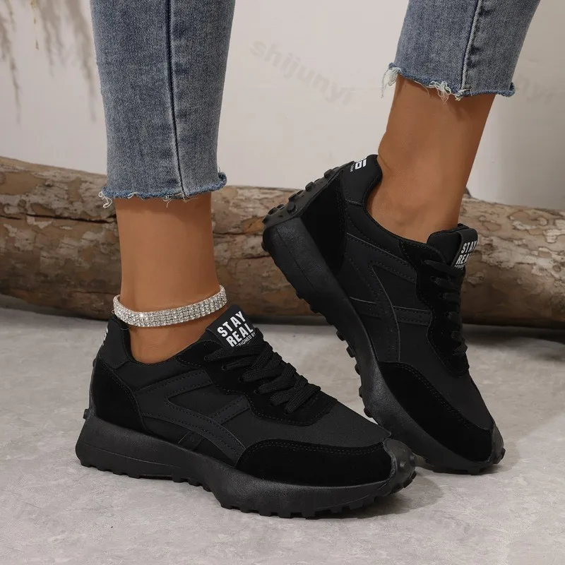 Frauen Casual Turnschuhe 2025, Herbst Plattform Wanderschuhe Frau Fashion Lace Up Sport Schuhe Im Freien Nicht-slip Laufschuhe