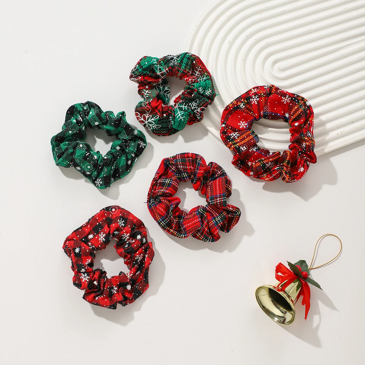 5/10 PCS Neue Weihnachten Haar Seil Mode Vintage Haar Zubehör Gummiband Haarband Rot Grün Haar Ring Scrunchies haar Hoop