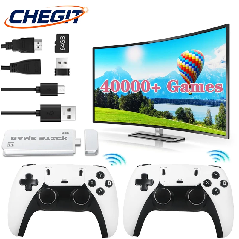M15 4K Game Stick 3/40000+ Video Game 64GB Console 2.4G Double Wireless Controller Retro Classic Games For GBA/SFC/Arcade Game