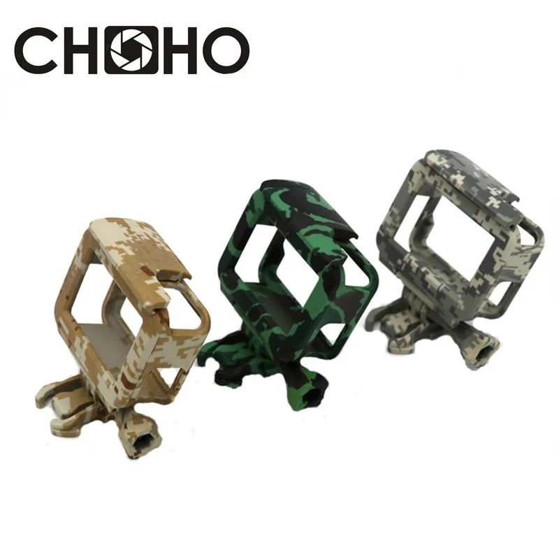 Schutzrahmen-Gehäuse, Shell-Schutzgehäuse, Armeegrün + einsame Schraube + Basishalterung für GoPro Hero 5, 6, 7, Schwarz, neues Zubehör Image