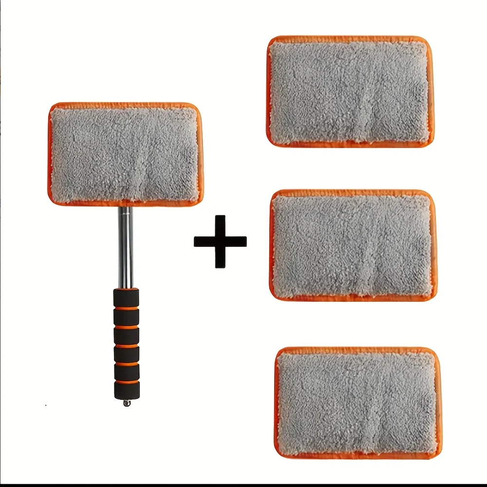 4 Stück Auto-Scheibenwischer, Teleskop-Glasreinigungstuch mit Metallstange zum Beschlag und Staubentfernung, Auto-Reinigungszubehör Image