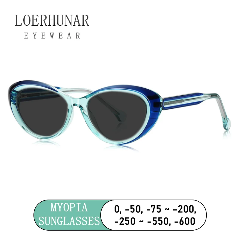 LOERHUNAR Mode y2k Spleißen Polychrome Farbe Damen Myopie Sonnenbrille Personalisierte Outdoor Reise Optik Grau Sonnenbrille Image