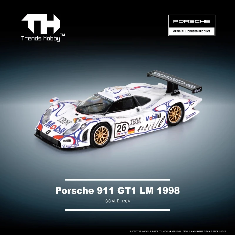 Trends Hobby TH 1:64 Porsche 911 GT1 LM 1998 Legierungsautomodell Exhibition Limited