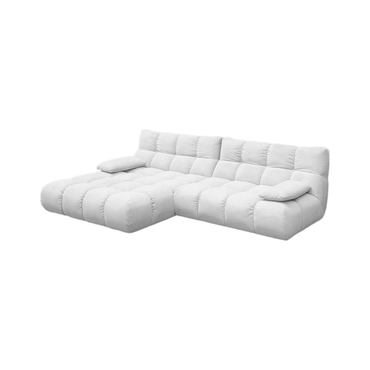 KAWOLA Sofa VIVIEN Ecksofa Feincord weiß Longchair links Image