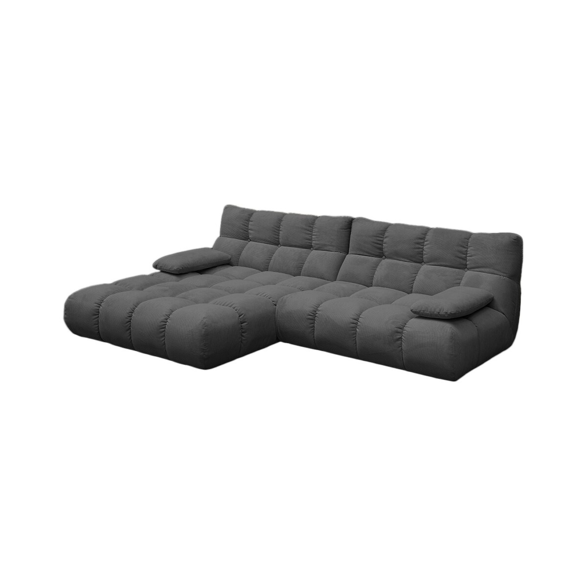 KAWOLA Sofa VIVIEN Ecksofa Feincord anthrazit Longchair links Image