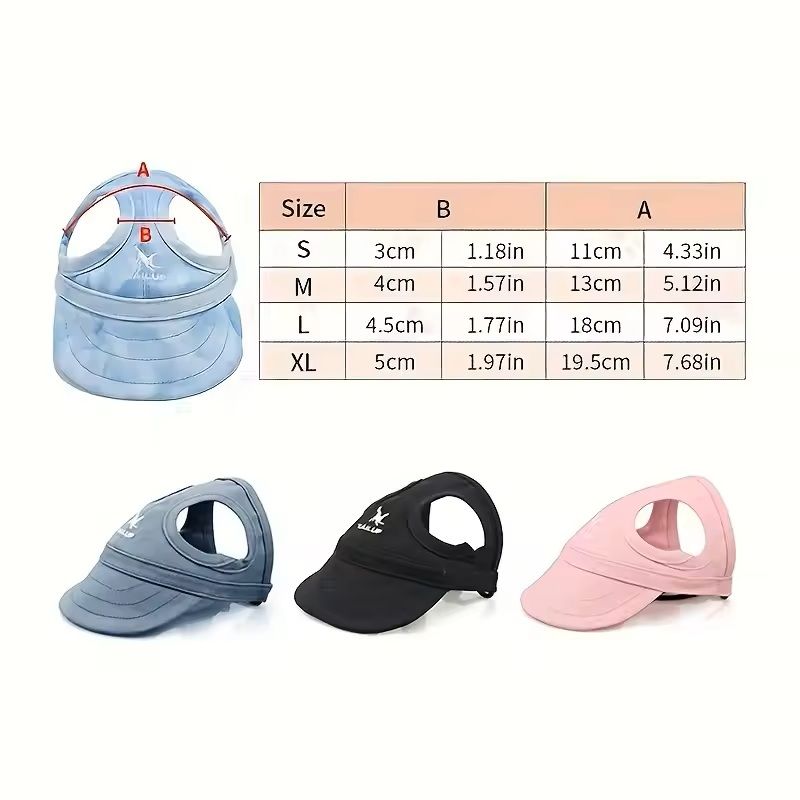 Adjustable PVC Dog Sun Hat Waterproof Pet Hat With Elastic Band For Small, Medium & Large Breeds pink m