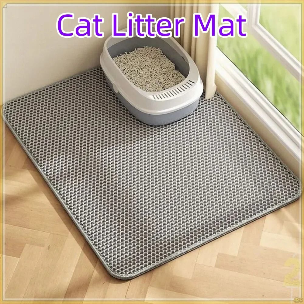 Premium Large Cat Litter Mat Waterproof Double Layer Litter Trapper 45 X 60 Cm black