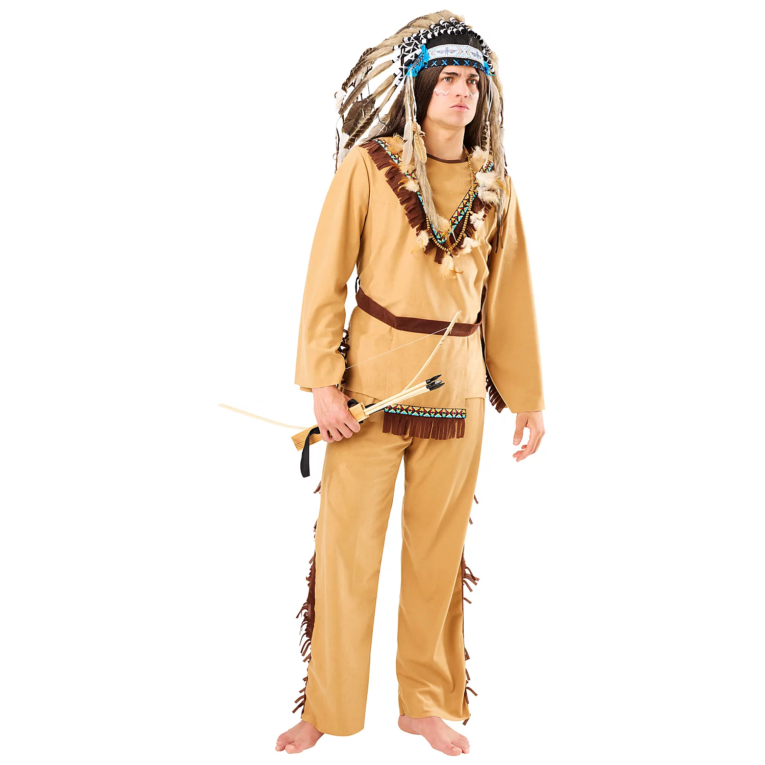 Indianer-Kostüm Anoki für Herren, braun