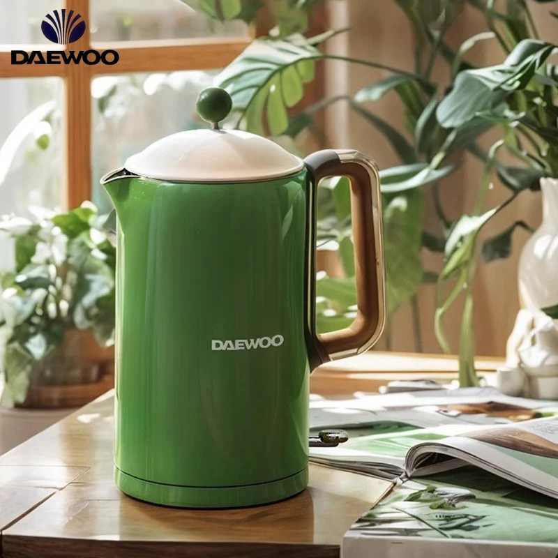 Daewoo Schöner elektrischer Wasserkocher, Retro-Smart-Wasserkocher für Zuhause, Büro, Hotel, Küche, Tee, Kaffee, Innenauskleidung aus Edelstahl 304, Image