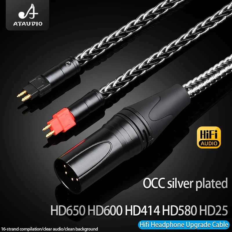 16-adriges Occ-HiFi-Stereo-Kopfhörer kabel Upgrade 3,5mm/2,5mm/4,4mm/4-poliges XLR-Balance-Kopfhörer kabel für HD650 HD600 Image
