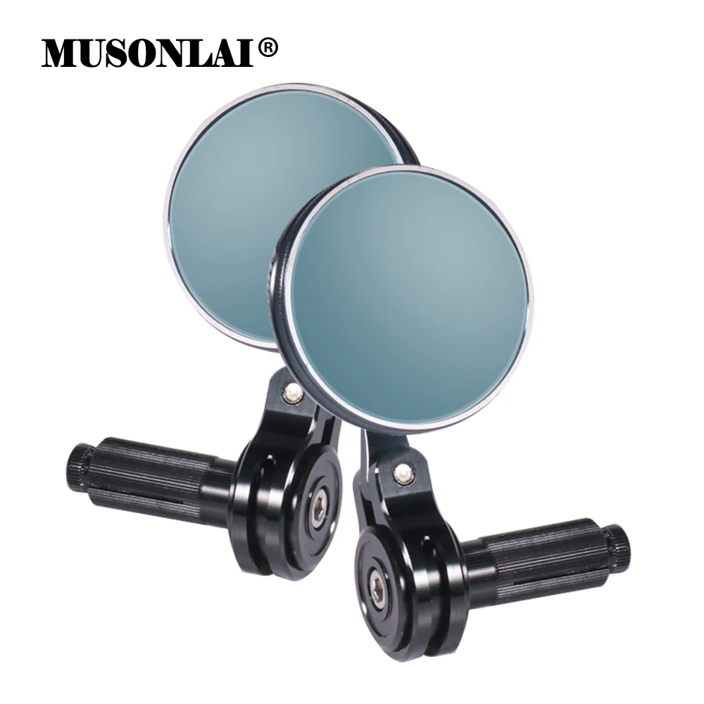 Mini CNC Moto ATV Maniglia Bar End Specchi Manubrio Specchi retrovisori laterali Vetro blu per Cafe Racer Bobber Honda Yamaha BMW