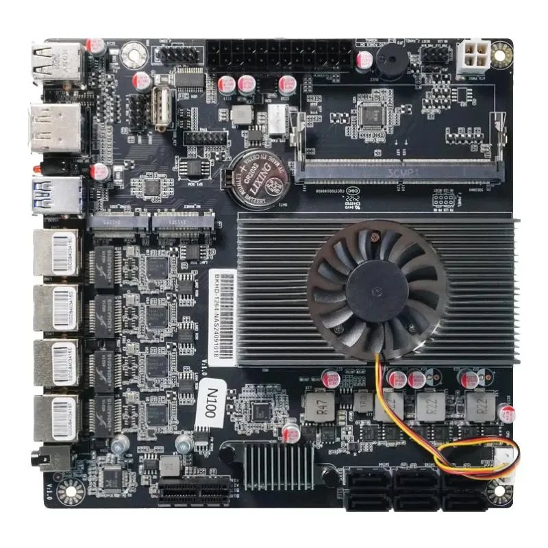 N5105 Quad-Core N100 Soft-Routing NAS-Hauptplatine 6 SATA Standard ITX 17CM Multi-Festplatte Sata Image