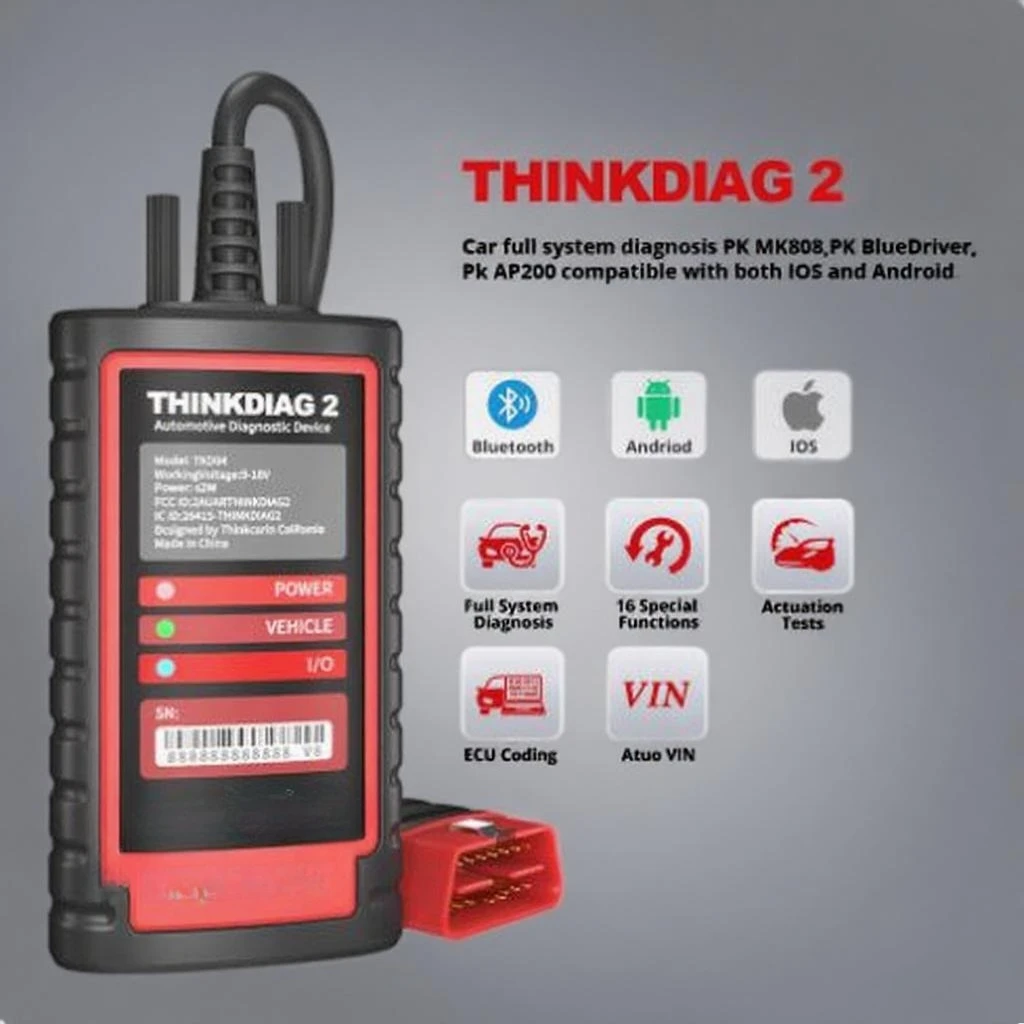 100 % Original ThinkCar, anwendbar auf Thinkdiag2 OBD2-Scanner + 16 Resets Image