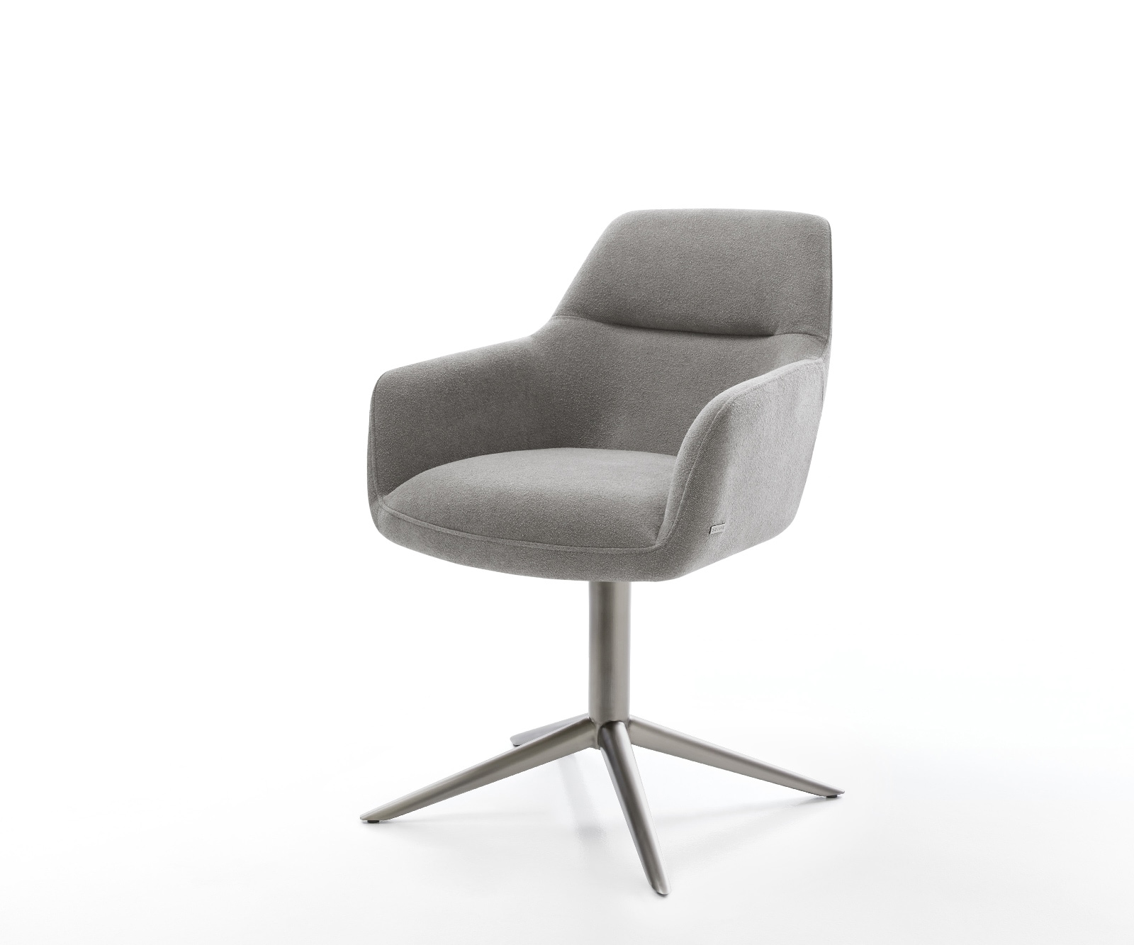 DELIFE Drehstuhl Pejo-Flex Strukturstoff Soft Grau Fußkreuz Graphit 360° drehbar Wippfunktion Taschenfederkern, Esszimmerstühle Image