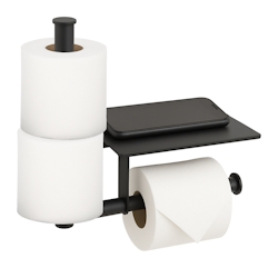 Relaxdays Toilettenpapierhalter mit Ablage, für Handy, Schlüssel, Papiertuch, Klopapierhalter Metall, Ersatzrollenhalter Image