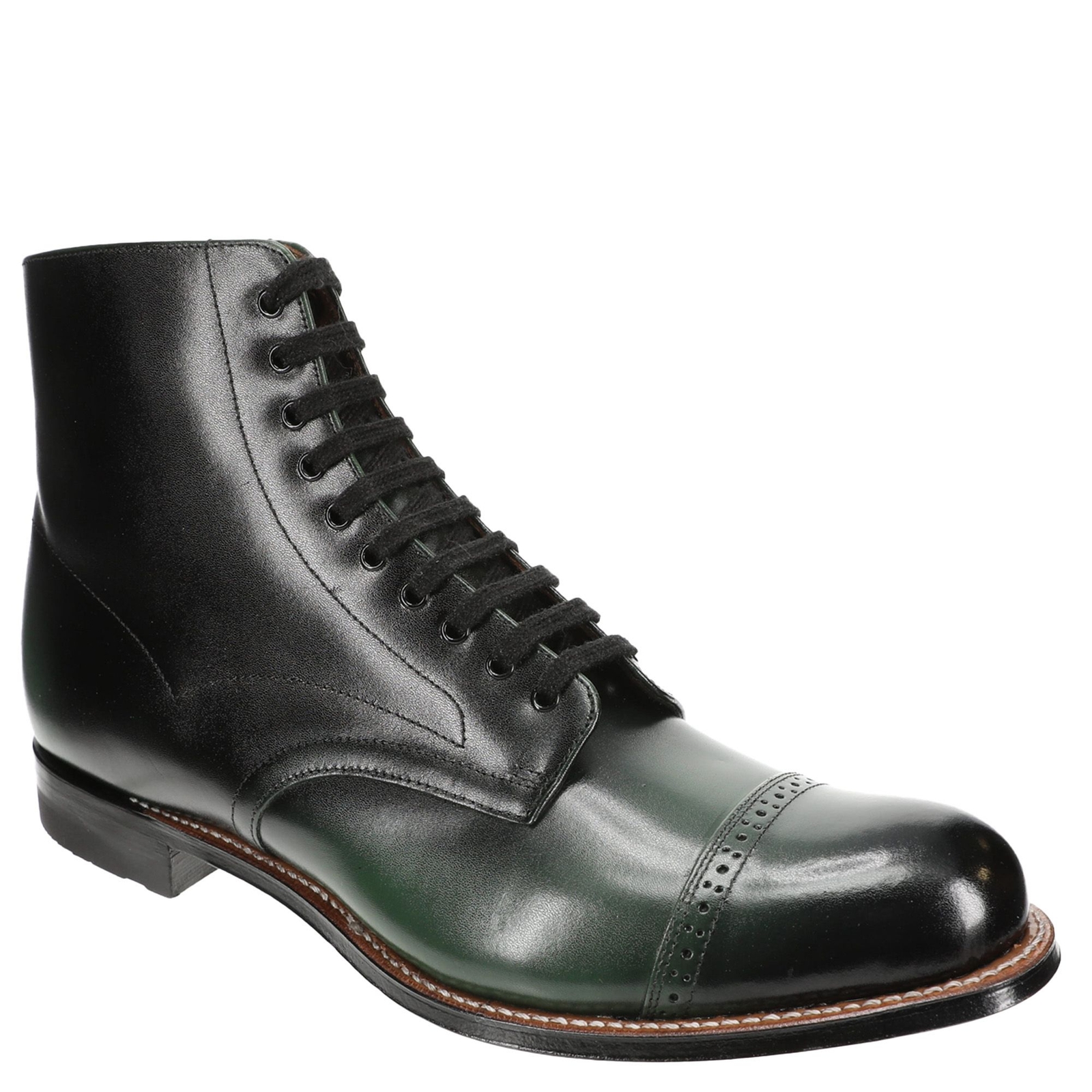 Stacy Adams Madison Cap Toe Lace Boot - Mens 8 Green Boot Medium