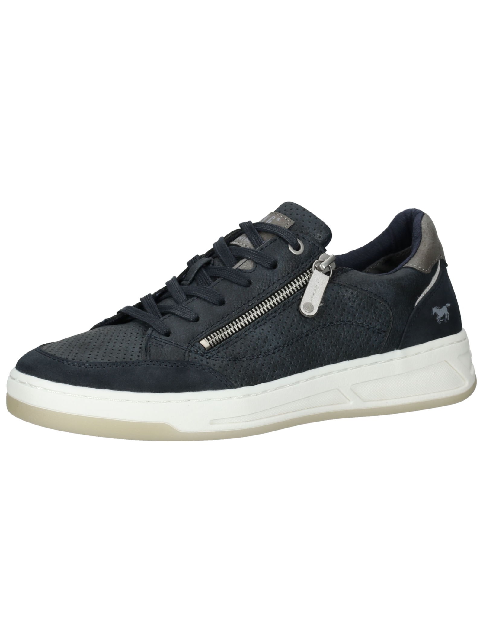 Sneaker MUSTANG SHOES "Mustang Shoes Sneaker Lederimitat/Textil", Herren, Gr. 40, blau (navy), Lederimitat, Textil, Schuhe Sneaker