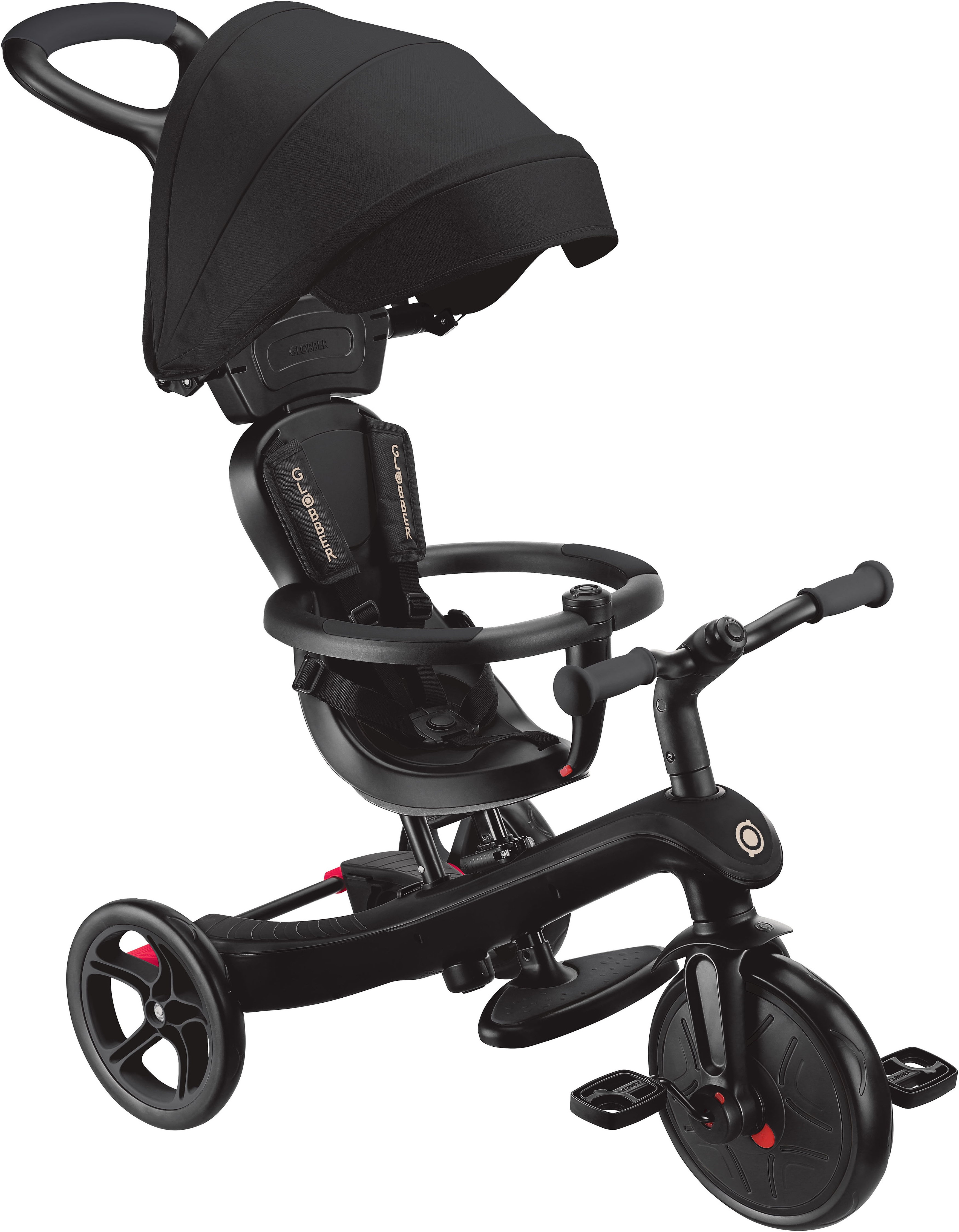 Dreirad GLOBBER "EXPLORER TRIKE 4in1", schwarz, Dreiräder, Kinder