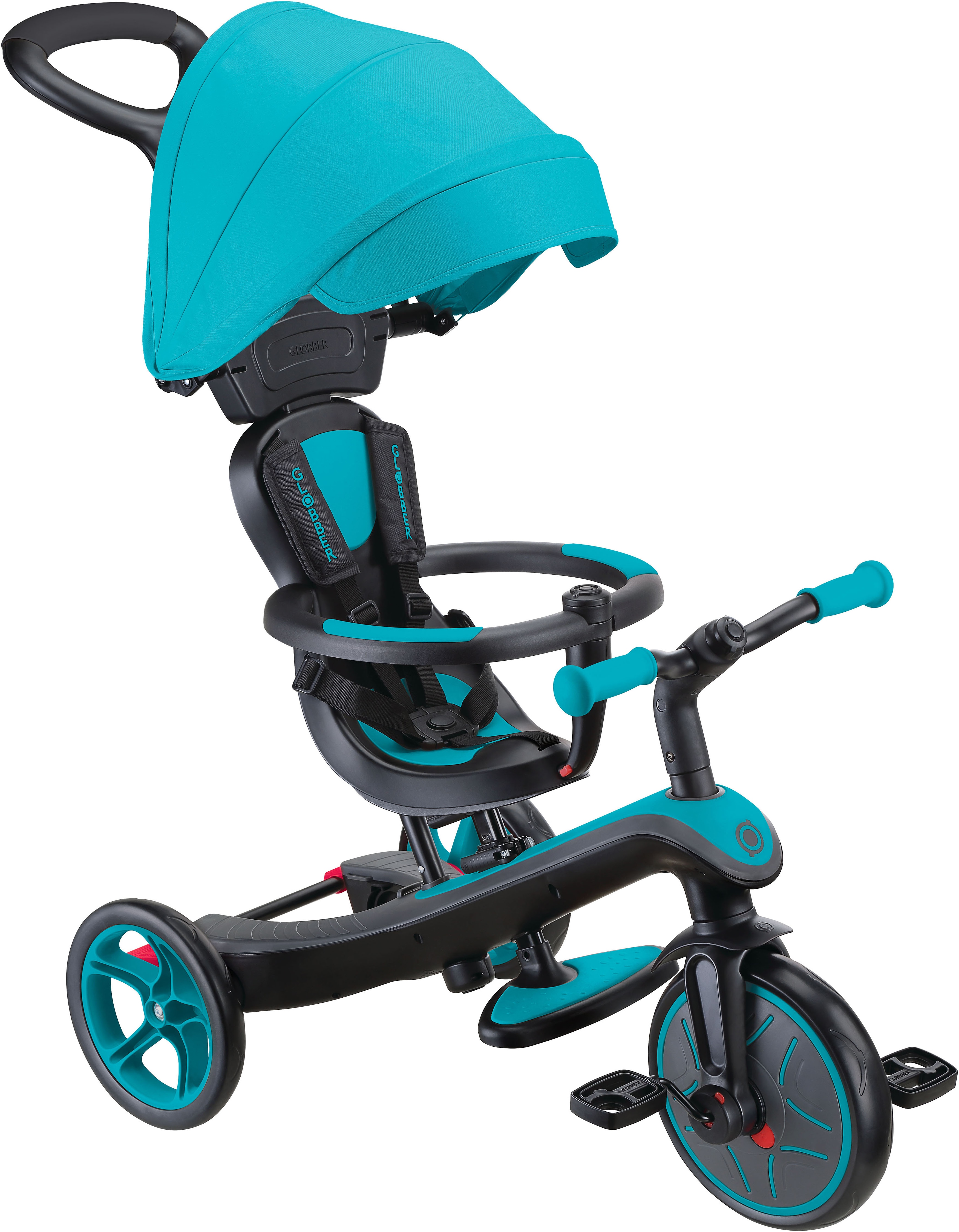 Dreirad GLOBBER "EXPLORER TRIKE 4in1", türkis, Dreiräder, Kinder