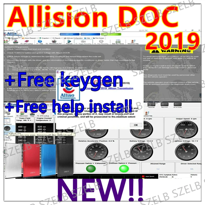 2024 Heißer Verkauf, Allison DOC 2019 + kostenloser Keygen + kostenlose Hilfe installieren GEN5-Dateiübertragung PC-Service-Tool kann für NEXIQ-Tool funktionieren