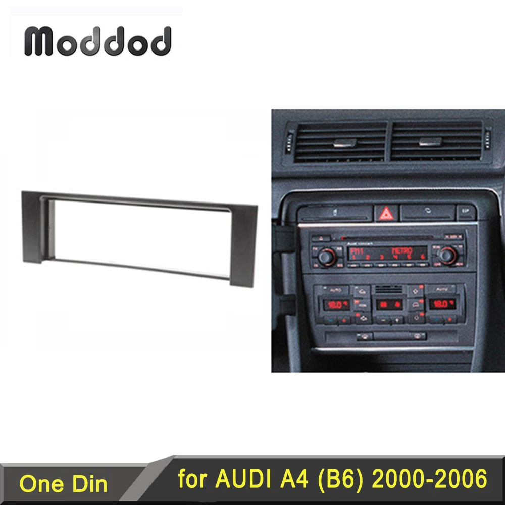 One Din Fascia für Audi A4 B6 Radio CD DVD Stereo Panel Dash Mount Installation Trim Kit Rahmen Platte Lünette Adapter Abdeckung