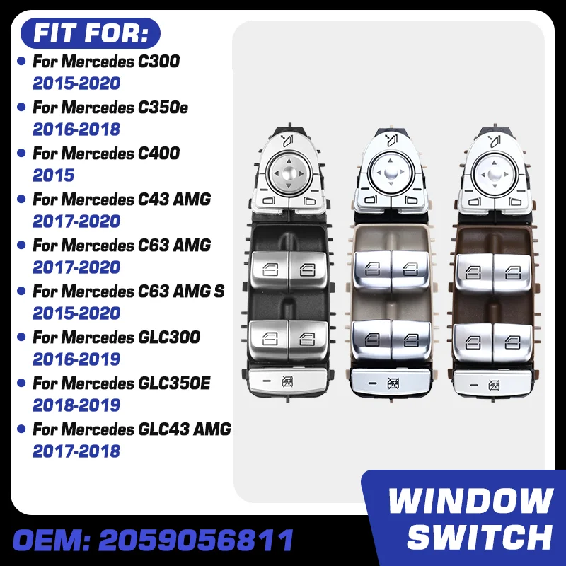 Master Fensterheber Schalter Heber Für Mercedes-Benz C300 C350e C400 C43 C63 W205 S205 C205 A205 GLC300 GLC350E GLC43 2015-2020 Image