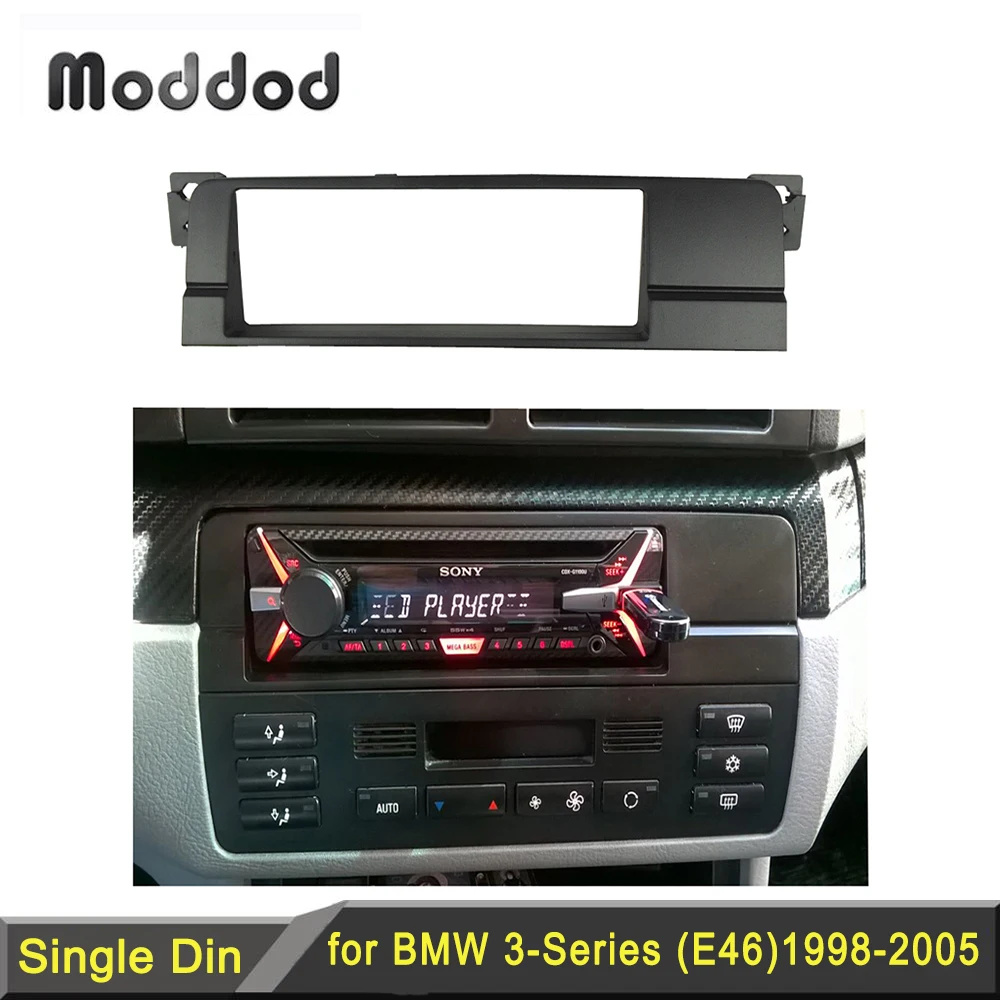 Single 1 Din Fascia für BMW 3 Serie E46 1998-2005 Radio CD DVD Stereo-Player-Panel Dash Mount trim Kit Surround Rahmen Platte