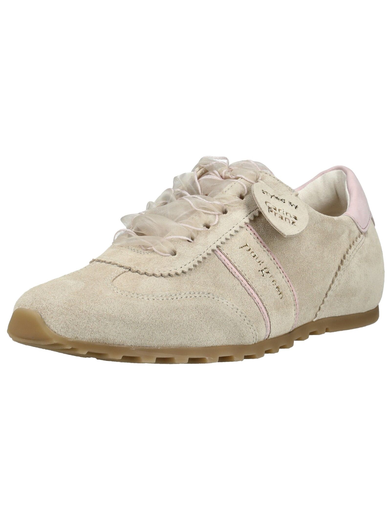 Schnürschuh PAUL GREEN "Paul Green Sneaker Veloursleder", Damen, Gr. 37,5, beige, Veloursleder, Schuhe Schnürschuh