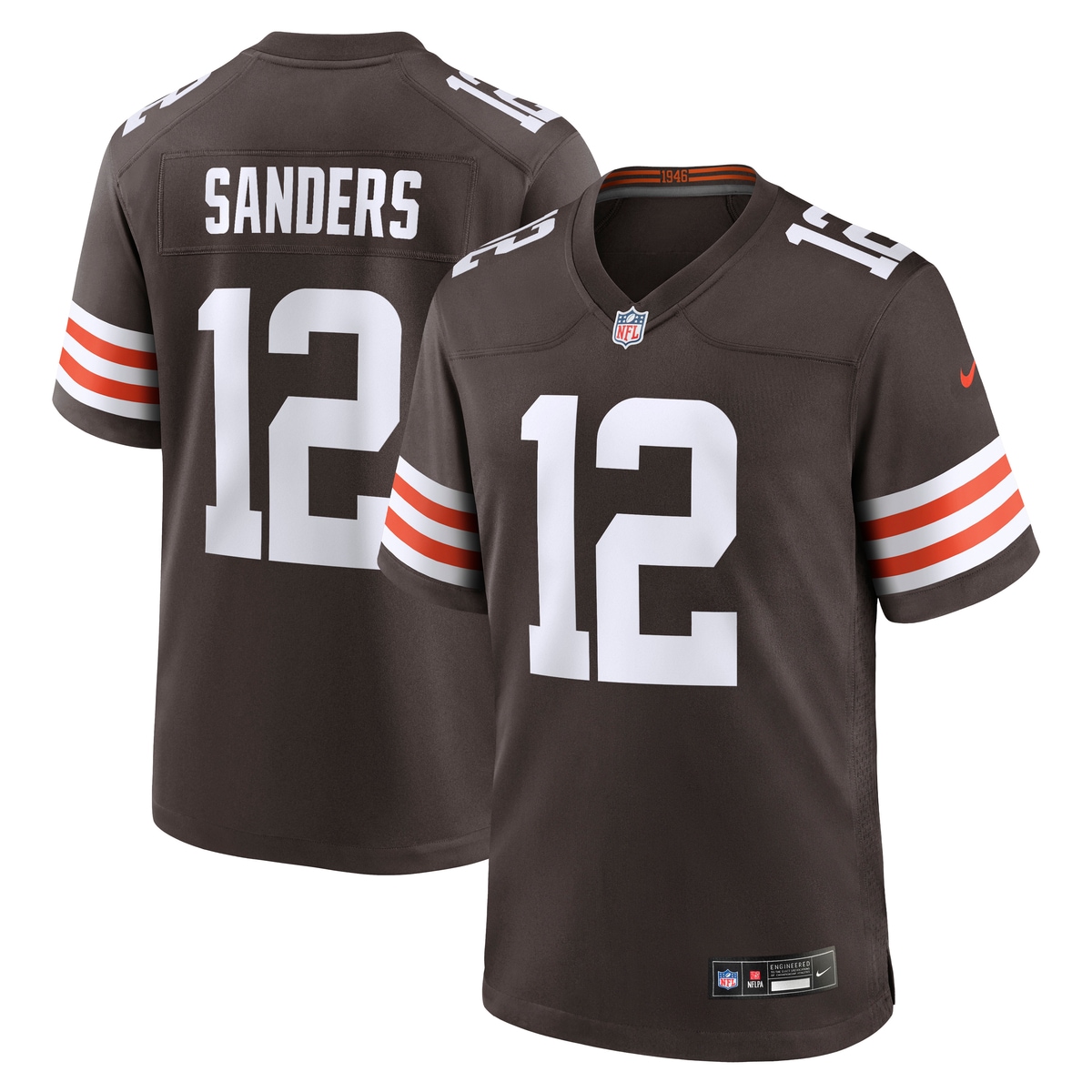 Footballtrikot NIKE "Nike Trikot Cleveland Browns NFL Home Game Jersey Sanders 12", Damen, Gr. 3XL, mehrfarbig, 100% Polyester, Trikots