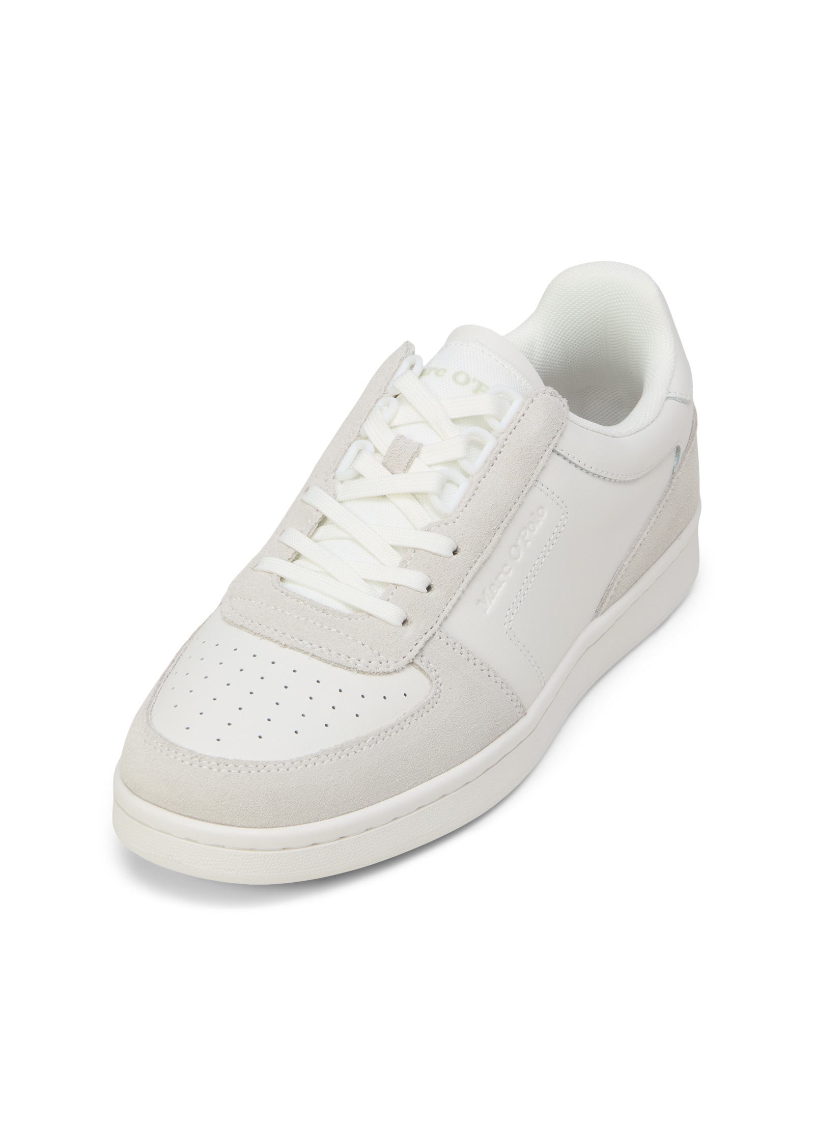 Sneaker MARC O'POLO "aus hochwertigem Rindleder", Damen, Gr. 41, weiß, Obermaterial: 100% Leder, unifarben, Schuhe Sneaker