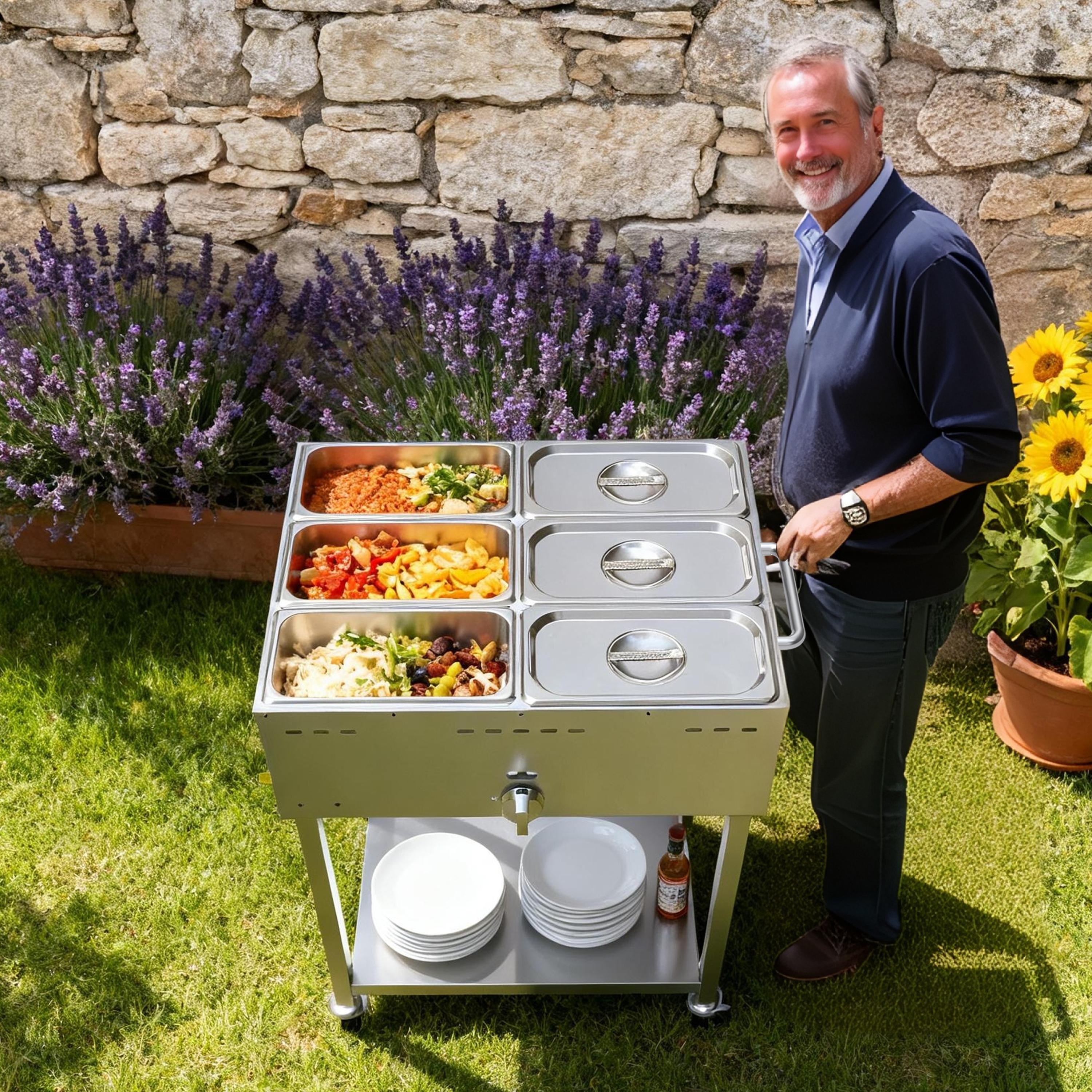 Outdoor Mobility This propane food warmer hasfour3