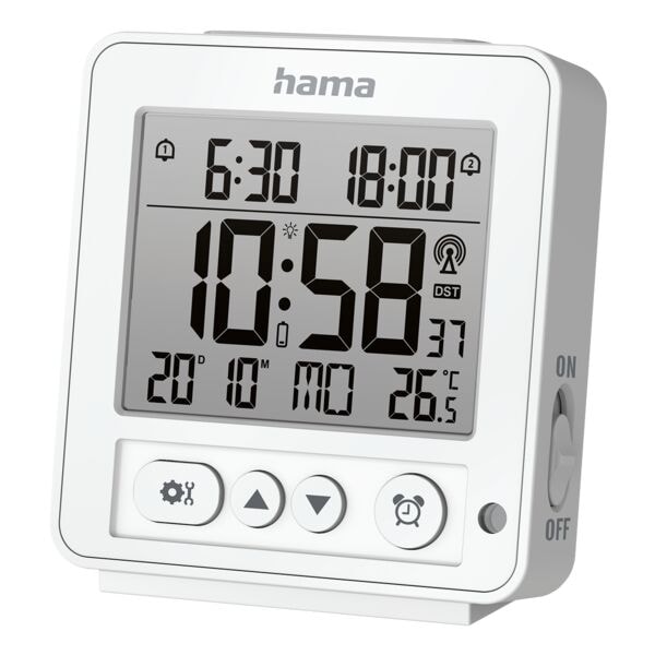 Hama Wecker Rhodos digital weiß weiß Image
