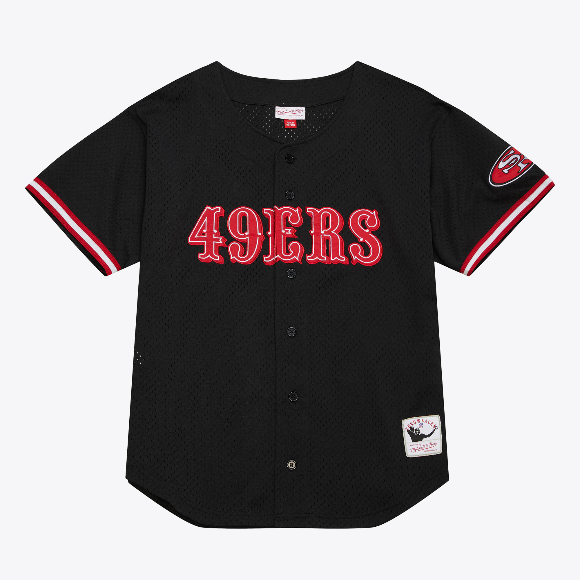 San Francisco 49ers Mitchell & Ness „On the Clock“-Mesh-Shirt mit Knopfleiste Image