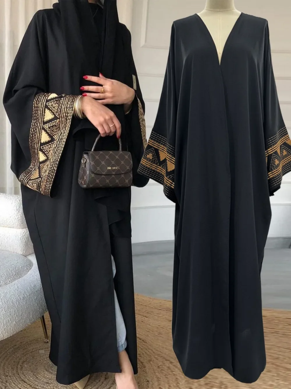 Marokko Kaftan Abayas Eid Muslim Abaya für Frauen Dubai Kleider Jalabiya Stickerei Ramadan Islam Vestidos Arabische Lange Robe 2026 Image