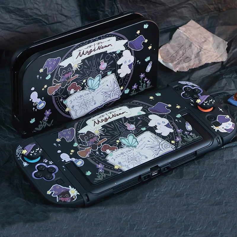 Original Switch 2, Schutzhülle, Cartoon-Magie-Katze, Spielmuster, geteilte Schale, Ns2, Spielzubehör, Anime-Hülle für Switch Oled Image