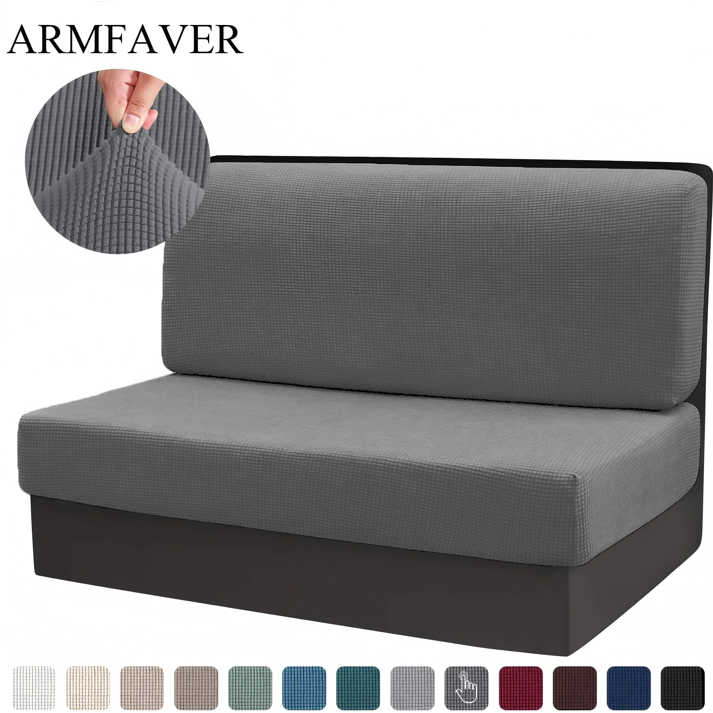 ARMFAVER 2 Teile/satz RV Dinette Kissen Abdeckung RV Booth Sitzbezug Loveseat Sofa Schonbezug für RV Camper Auto Bank Sitzplätze Image