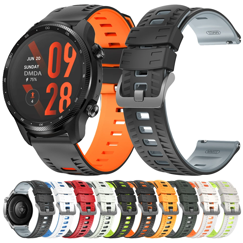 22mm Silikon Armband Für TicWatch Pro 3 Ultra Uhr Band GPS/LTE Für Ticwatch GTX S2 E2 GTH2 GTW/Pro X Sport Armband Uhrenarmbänder Image