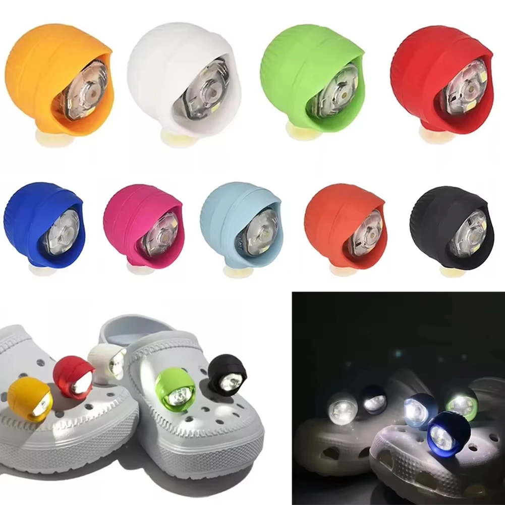 2 Stück Schuhlichter, wasserdichte Schuhanhänger, Zubehör für Crocs-Schuhe, 3 Lichtmodi für Camping, Hundespaziergänge, als Geschenk für Erwachsene und Kinder