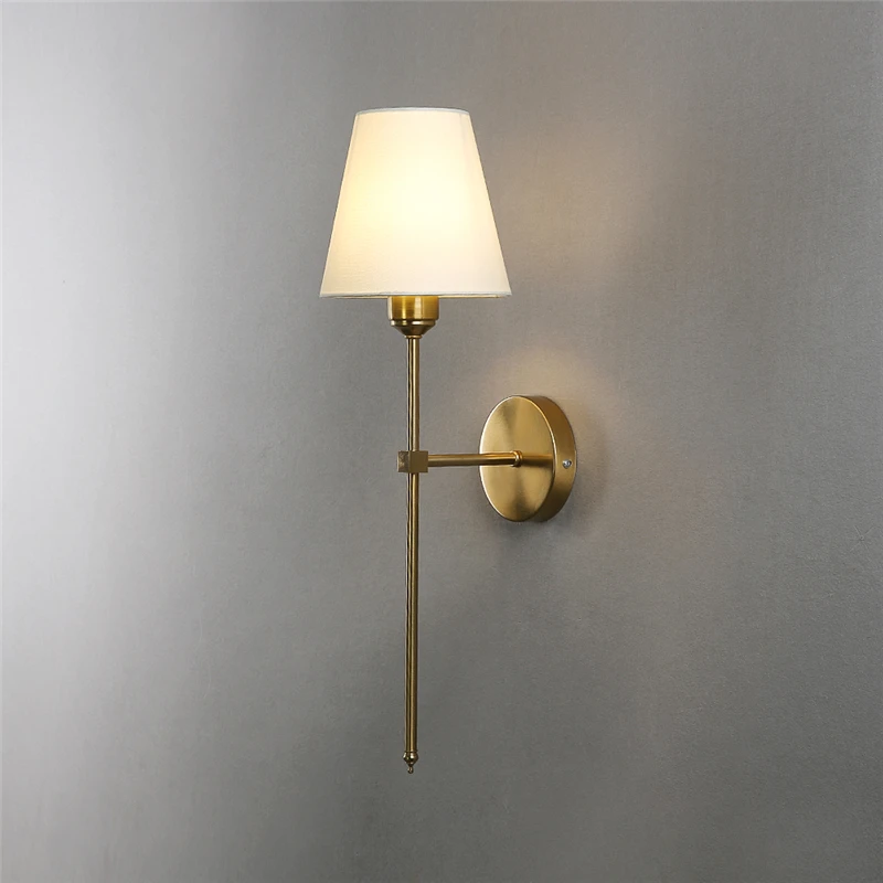 Amerikanischen Retro Wand Lampe Schlafzimmer Nachttisch Lampe Badezimmer Spiegel Lampe Glanz Luxus Wandleuchte Stoff Lampenschirm TV Wand Lichter Leuchte
