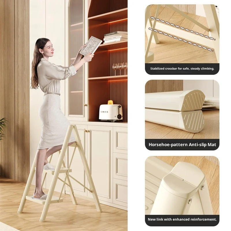 2–5 Stufen klappbare Trittleiter, Tritthocker aus Aluminiumlegierung, breites Pedal, Multifunktions-Trittleiter, Aufbewahrungsregal, Blumentopfständer