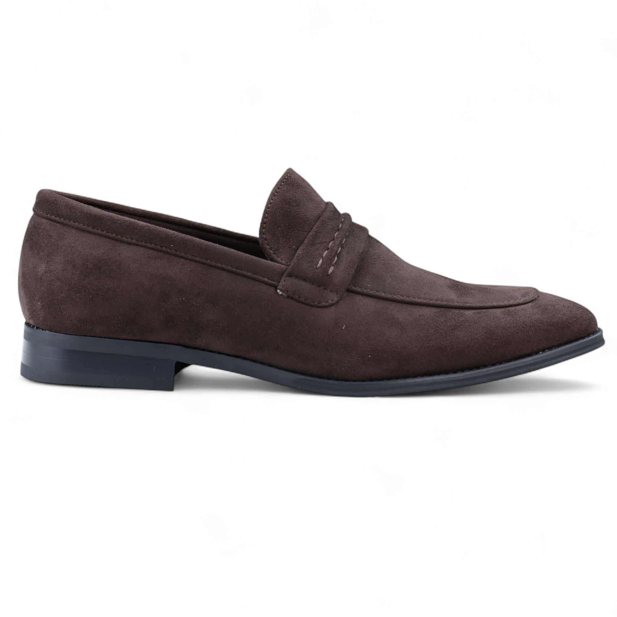 Infinity Leather Mens Brown Suede Moccasin Loafers Smart Slip-on Shoes Faux Leather - Size EU 40 | Infinity Leather Sale | Discount Designer Brands