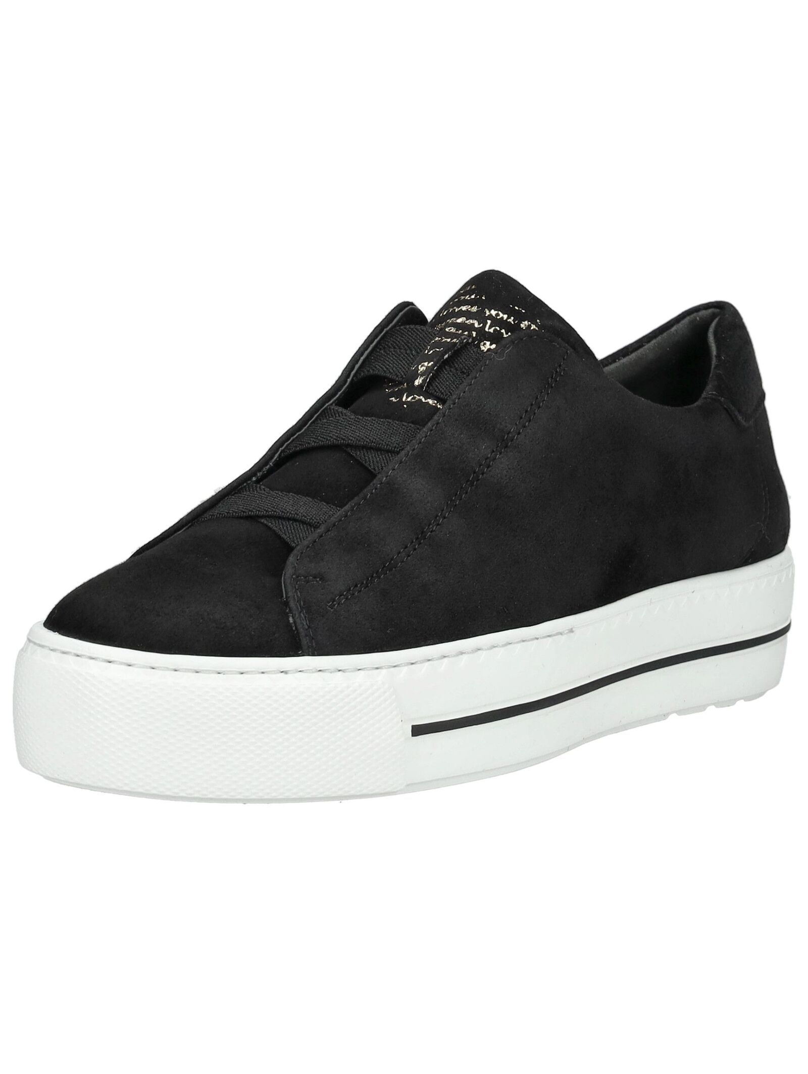 Plateausneaker PAUL GREEN "Paul Green Sneaker Leder", Damen, Gr. 41, schwarz, Leder, Schuhe Plateausneaker
