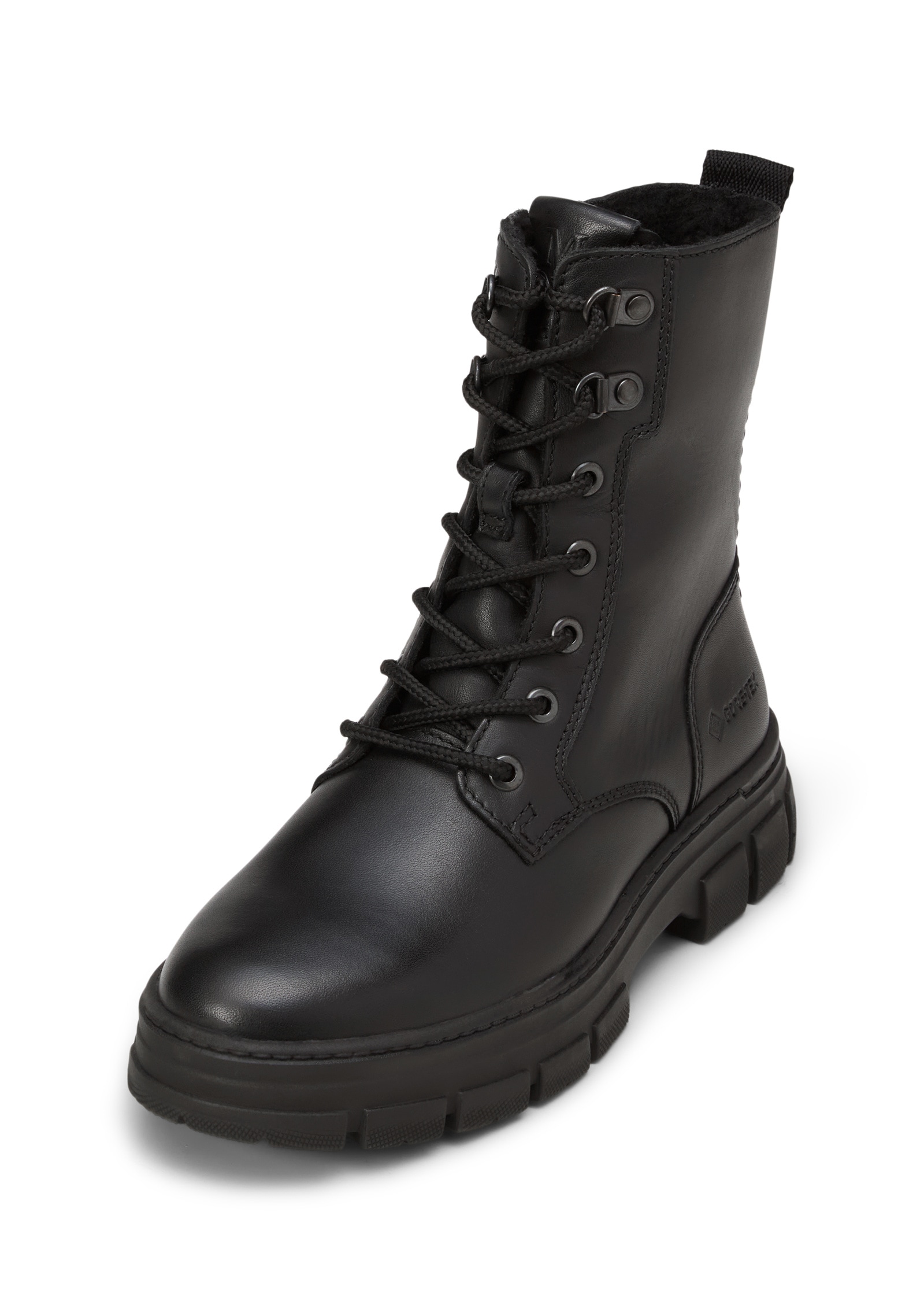 Bootsschuh MARC O'POLO "mit Gore-Tex ePE Membran", Damen, Gr. 36, schwarz, Obermaterial: 100% Leder (Rind), unifarben, Schuhe Bootsschuh